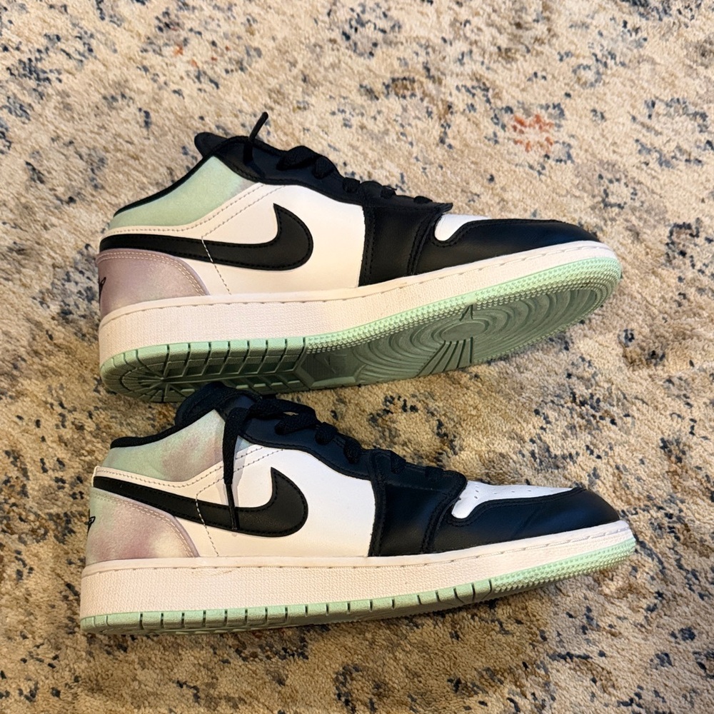 Nike Air Jordan 1 Low in Black, White, and Mint